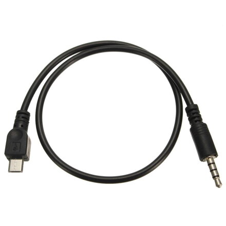 Datový kabel micro USB 2.0, jack 3,5mm AUX 40cm