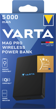 Bezdrátová powerbanka VARTA Mag Pro Wireless 5000mAh - černá