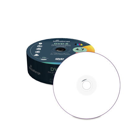 DVD-R Mediarange 4,7GB 25cake 16x Inkjet Fullsurface-Printable MR407