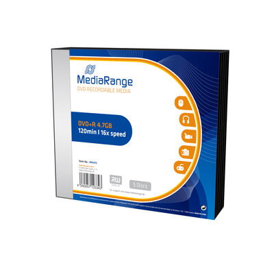 DVD+R Mediarange 4,7GB 16x, slim box 5ks MR419