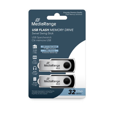 USB Flash 32GB 2.0 Mediarange 2-pack MR911-2 USB Flash 32GB 2.0 Mediarange 2-pack MR911-2