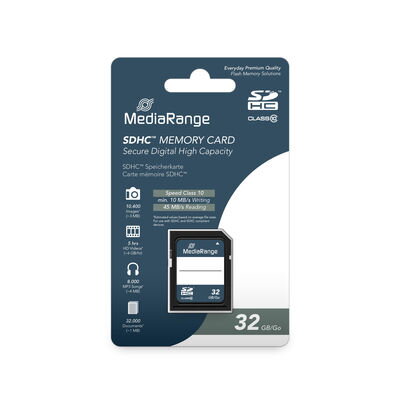  Secure Digital Card 32GB Mediarange Class 10 MR964