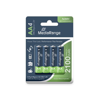 Nabíjecí baterie 2100mAh Mediarange AA 1,2V  MRBAT121 (cena za 4-pack)