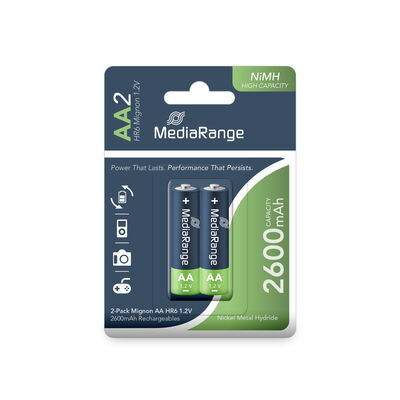 Nabíjecí baterie 2600mAh Mediarange AA 1,2V MRBAT123 (cena za 2-pack)