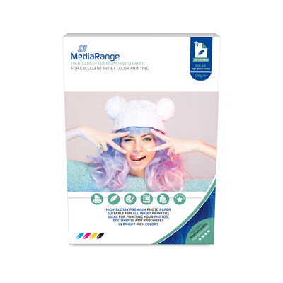 Fotografický papír MediaRange DIN A4 pro inkoustové tiskárny, lesklý, 220 g, 100 listů MRINK103