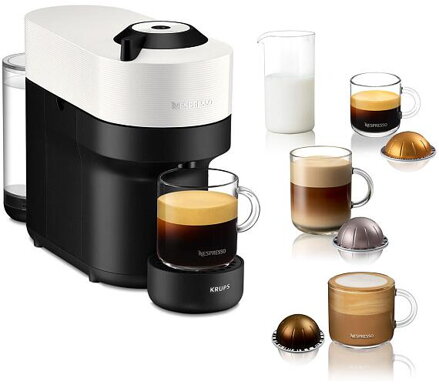 Kávovar Nespresso Krups Vertuo Pop XN920110 white + 20x kapsle