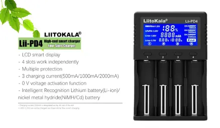 Nabíječka baterií LCD Liitokala Lii-PD4 18650 3.7V 18350 26650 18350 NiMH