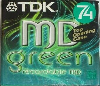 Minidisc TDK 74MD color - zelený