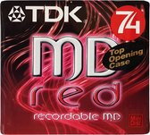 Minidisc TDK 74MD color - červený