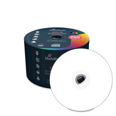 CD-R MEDIARANGE 700MB 52x Inkjet Fullsurface-Printable 50pck/bal MR208