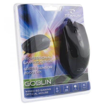 Herní myš Titanum GOBLIN 6D, 2000 dpi, USB, černá TM106