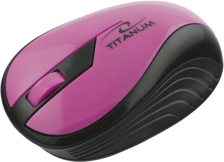 Bezdrátová optická myš Titanum RAINBOW TM114P 1000 DPI, 2.4GHz, USB, růžová