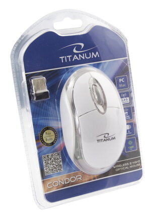 Bezdrátová optická myš Esperanza TM120W CONDOR 1000 DPI, 2.4GHz, USB, bílá