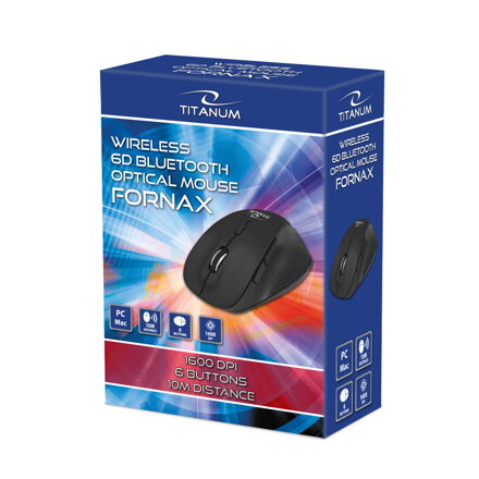  Bluetooth bezdrátová myš 6D Titanum FORNAX  TM122K - černá