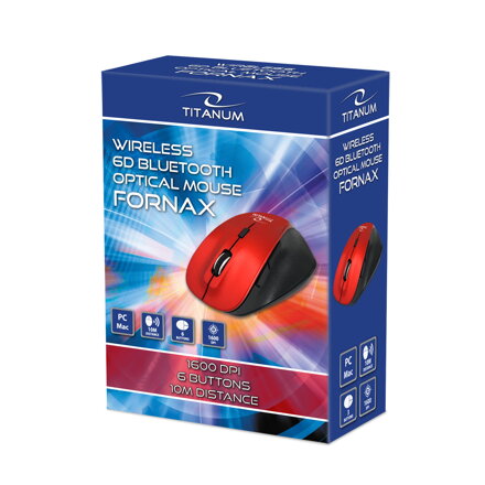Bluetooth bezdrátová myš 6D Titanum FORNAX TM122R - červená