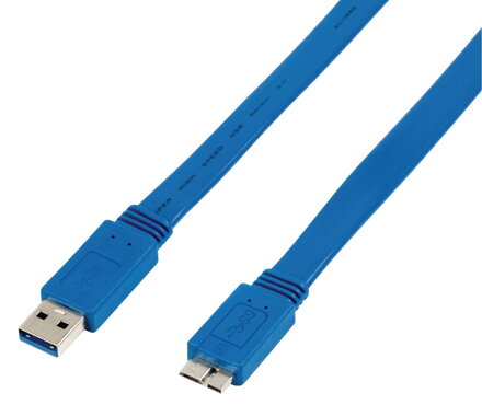 Plochý kabel zástrčka USB 3.0 A – zástrčka USB micro B, 3,00 m