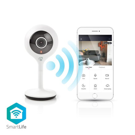 SmartLife Vnitřní Kamera NEDIS Wi-Fi | HD 720p | Cloud / Micro SD | Noční vidění | Android™ / IOS | Bílá