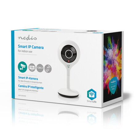 SmartLife Vnitřní Kamera NEDIS Wi-Fi | HD 720p | Cloud / Micro SD | Noční vidění | Android™ / IOS | Bílá