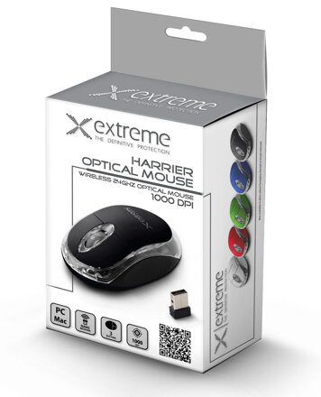Bezdrátová optická myš Extreme XM105K HARRIER 3D 1000 DPI, 2.4GHz, USB, černá