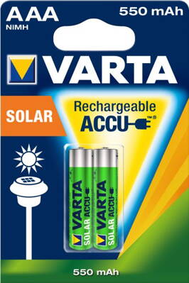 Nabíjecí baterie Varta R03 AAA 550mAh Solar Accu - cena za 2ks baterií