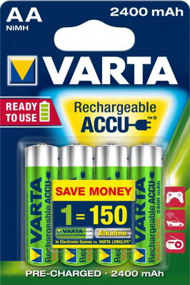 Nabíjecí baterie Varta R6 AA 2400mAh Ready2Use - cena za 4ks