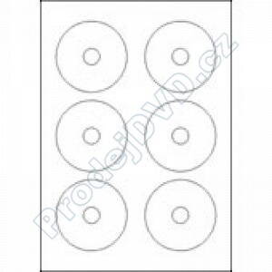 Etiketa UNI CD8 78/18, A4, 6ks na archu (na 8cm CD/DVD)