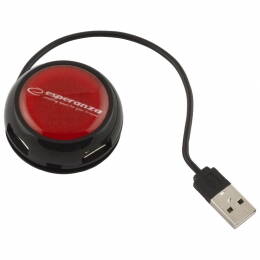 USB HUB Esperanza EA135R 2.0, 4-port, červený