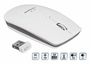 Bezdrátová optická myš Esperanza EM120W SATURN 1600 DPI, 2.4GHz, USB, bílá