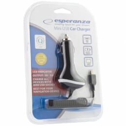 USB CL nabíječka 12-24V Esperanza EZ110, miniUSB, 1A