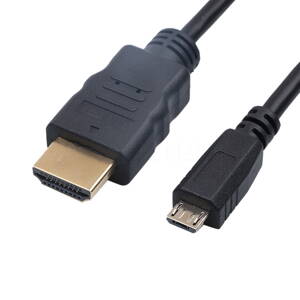 Micro USB kabel 2.0 - HDMI M, 1m, černý