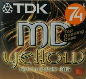 Minidisc TDK 74MD color - žlutý