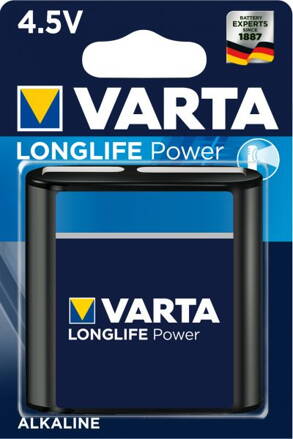 Baterie VARTA LONGLIFE Power 4,5V LR12  alkalická - blister- plochá