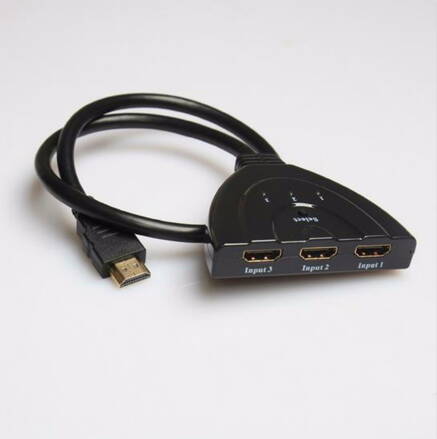 Audio/video Roztrojka, HDMI M-HDMI 3x F, 0,2m černá