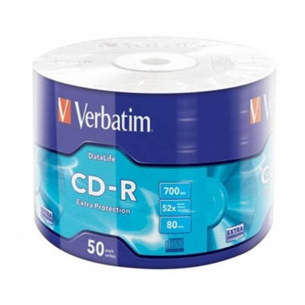 CD-R Verbatim DL 700MB 52x Extra protection WRAP 50bulk 43787