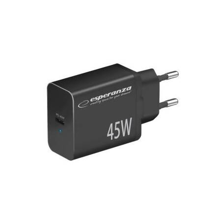 Síťová nabíječka EZC108K Esperanza  USB-C 45W černá