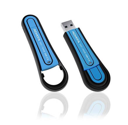 USB Flash Disk A-Data 128GB 3.0 Superior S107, modrý (gumový, vodě/nárazu odolný, R: 100MB / W: 50MB) 