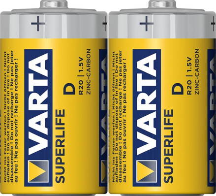 Baterie VARTA Superlife R20 1,5V- folie - velké mono - cena za 1ks baterie