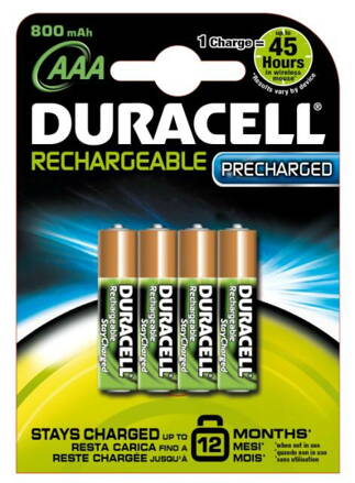 Duracell nabíjecí baterie AAA 800mAh - cena za 4ks