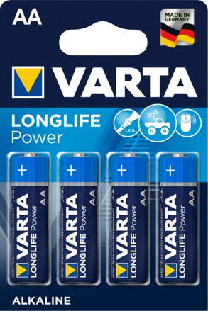 Baterie VARTA  AA LR06 1,5V LONGLIFE Power - blister - cena za 4ks 