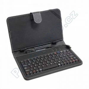Ochranný obal s klávesnicí Esperanza EK123 na tablet 7", s podstavcem, černý z PVC, US layout, Micro + Mini  USB