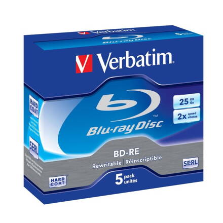 Blu-ray BD-RE SL Verbatim 25GB 2x jewel box, 5ks/pack