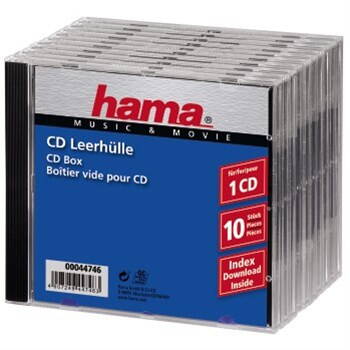 CD box černý jewel 10-pack HAMA A-kvalita