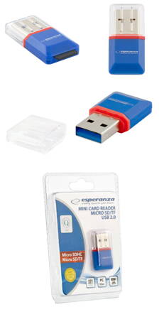 Čtečka paměťových karet micro SD Esperanza EA134B USB 2.0 