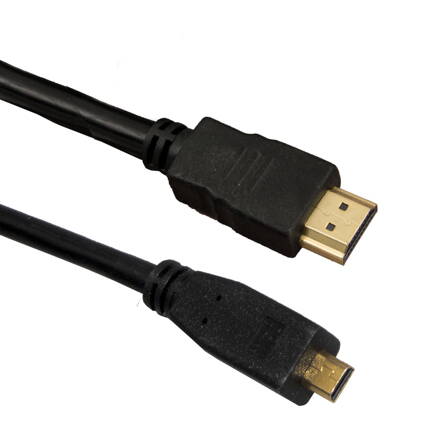Kabel MICRO HDMI - HDMI 1.4B 1,5m černý EB203