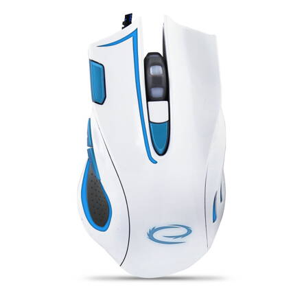 Optická herní myš 7D Esperanza EGM401WB - MX401 HAWK - bílo-modrá