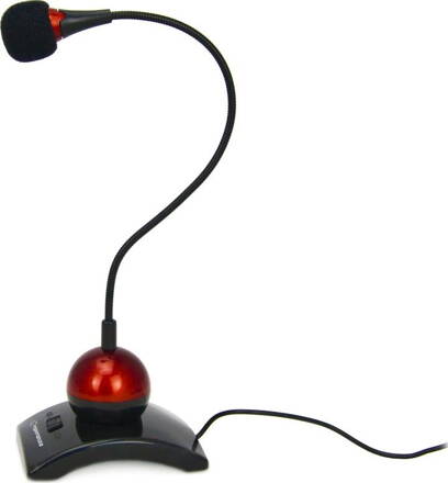 Esperanza EH130 CHAT stolní mikrofon s ohebným ramenem a vypínačem - červený