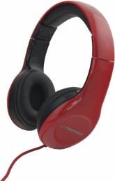Stereo sluchátka Esperanza EH138R SOUL červená, ovládání hlasitosti, skládací