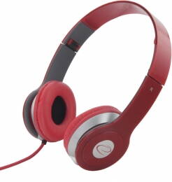 Stereo sluchátka Esperanza EH145R TECHNO červená, ovládání hlasitosti
