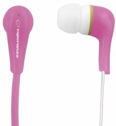 Sluchátka do uší - špunty, Esperanza LOLLIPOP EH146P, růžová