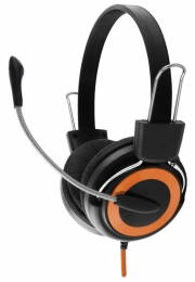 Sluchátka s mikrofonem a ovládáním hlasitosti Esperanza EH152O FALCON oranžové